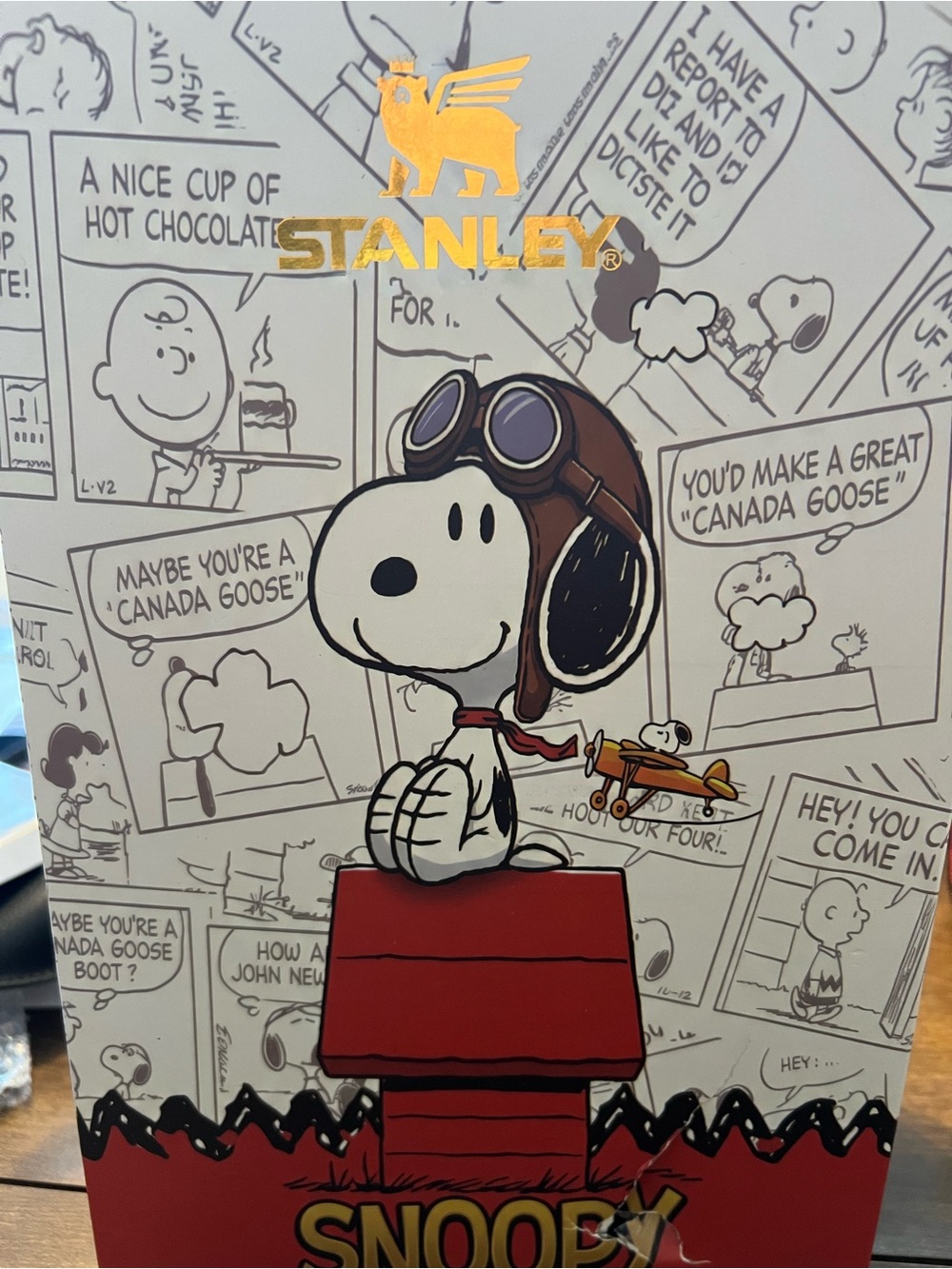 Stanley Red and Gold Snoopy Aviator Tin